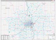 Omaha-Council Bluffs Wall Map Premium Style